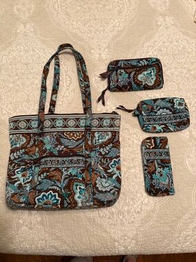 Vera Bradley Set in Brown & Turquoise